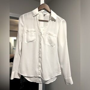 Express Portofino Blouse Slim Fit Roll Up Sleeves